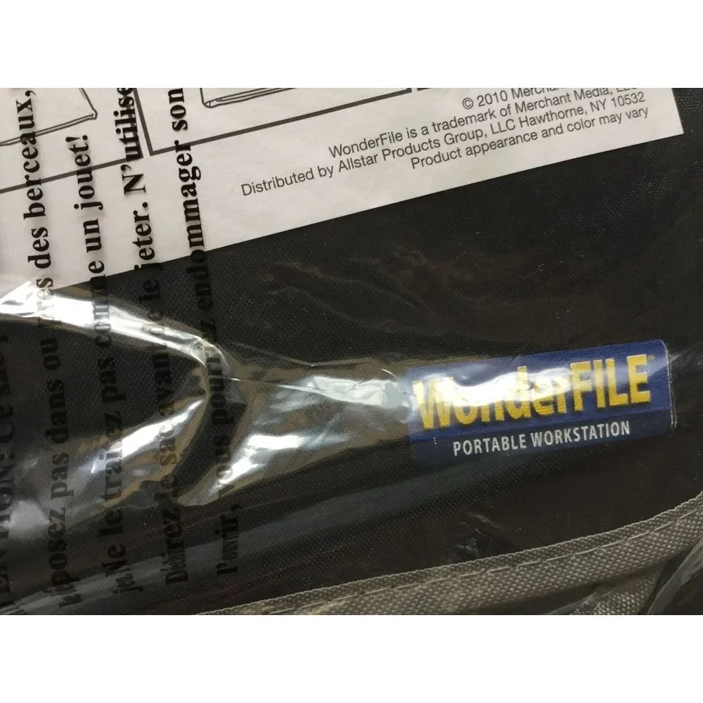 Wonderfile Portable Workstation Black Gray trim‎ Office Files Folder Pen NEW